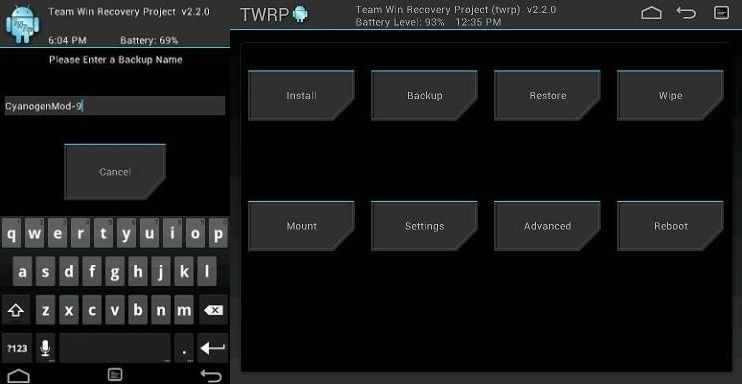 TWRP 2.2.2 Android Recovery