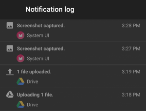 notification log