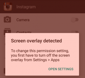 screen overlay detected