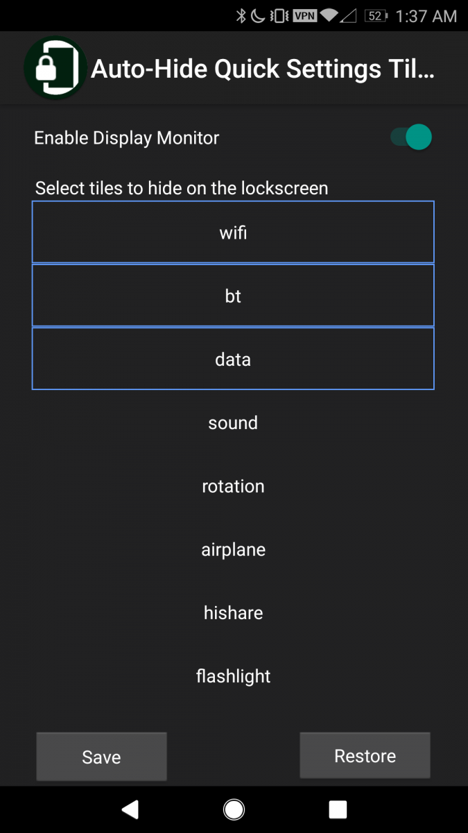 Hide Quick Settings Tiles on the Lock Screen Automatically [App]