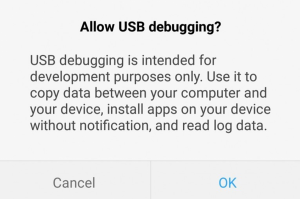 allow usb debugging prompt on Android