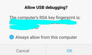 allow usb debugging prompt on Android when connecting to a new computer