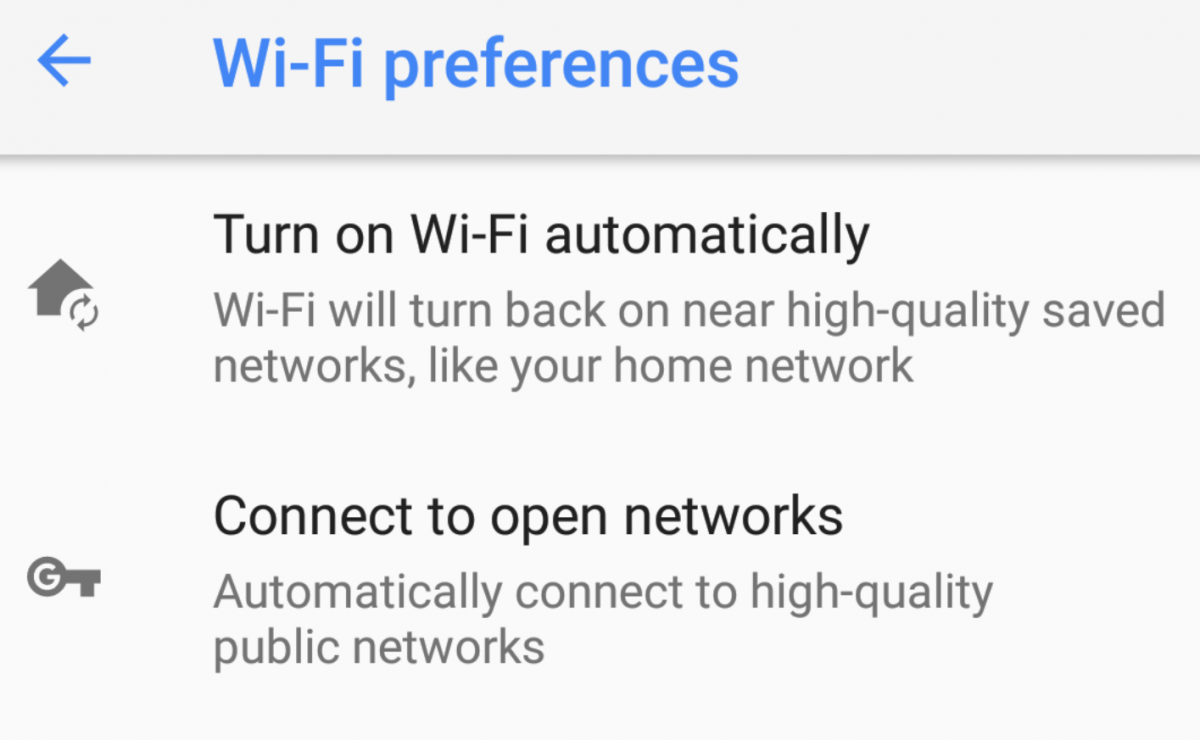 Turn on WiFi automatically Nexus 5X Nexus 6P Android Oreo