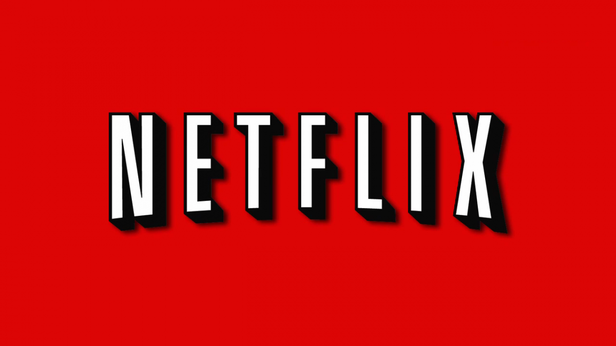 Netflix logo on red background