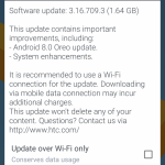HTC 10 Android Oreo Update