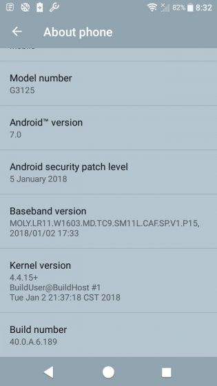 Xperia XA1 January 5 2018 Security Patch Spectre Meltdown