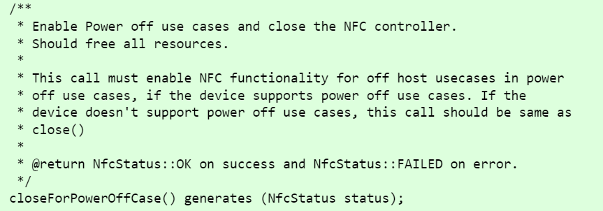 NFC Power Off
