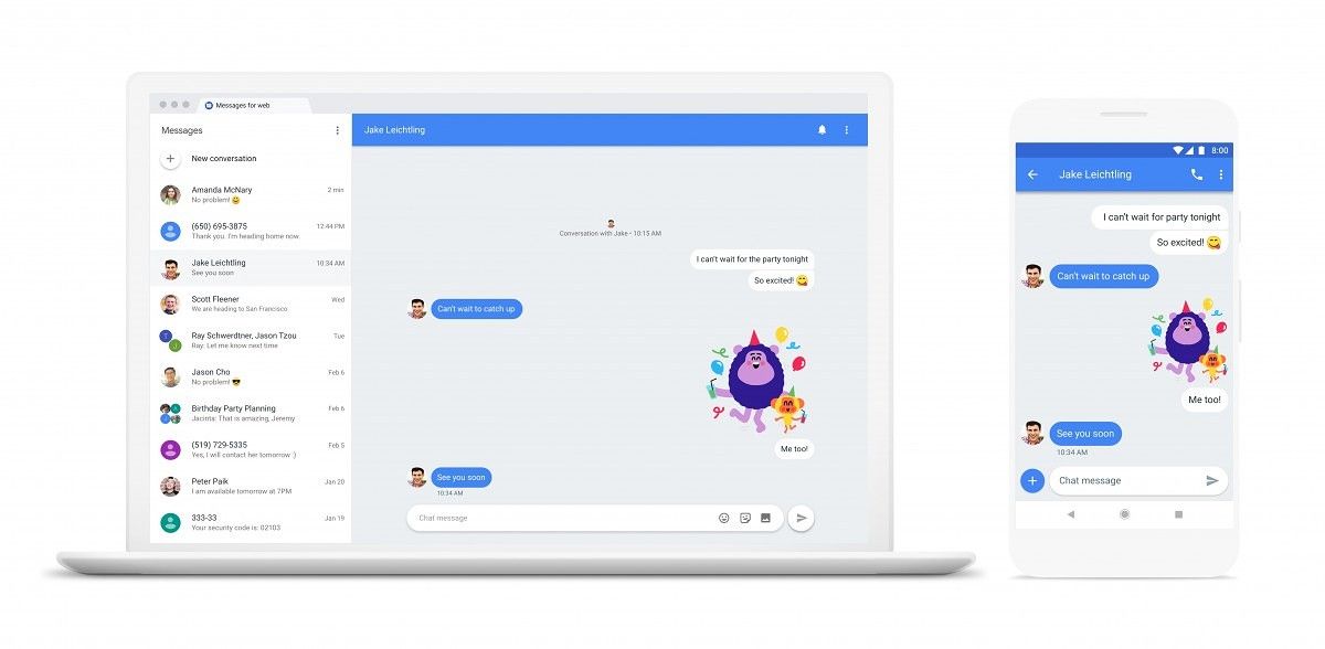 Android Messages Web Interface