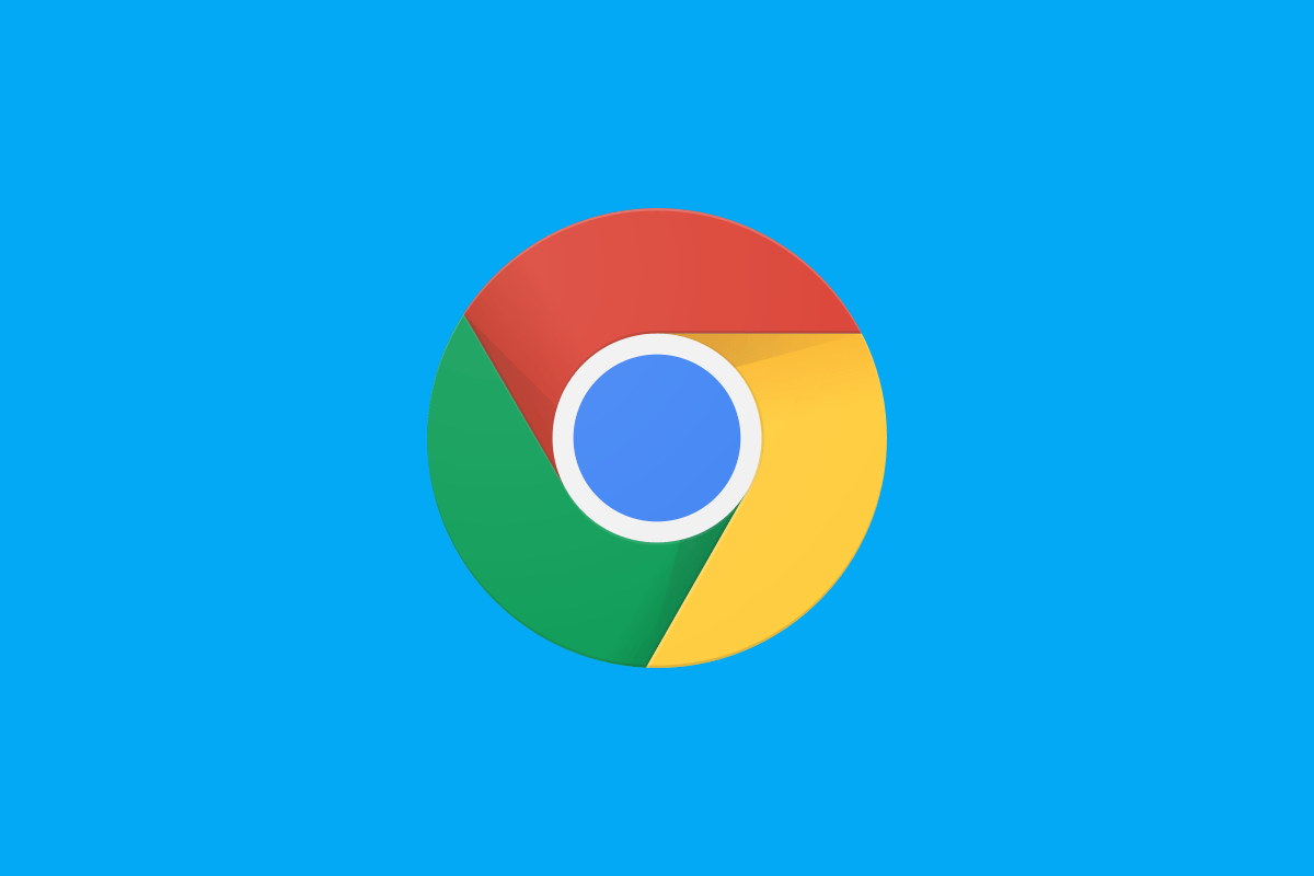 Google Chrome logo on blue background
