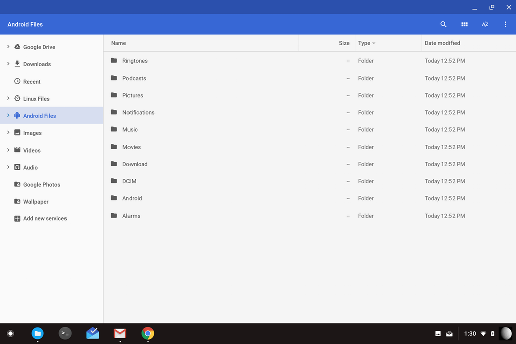 Chrome OS Android Files