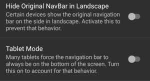 Navigation Gestures Compatibility Settings