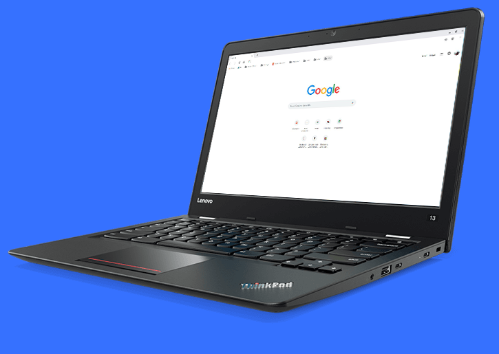 Lenovo Thinkpad Chromebook 13 with Material Design new tab page