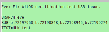 The commit mentions HLK and AltOS certification