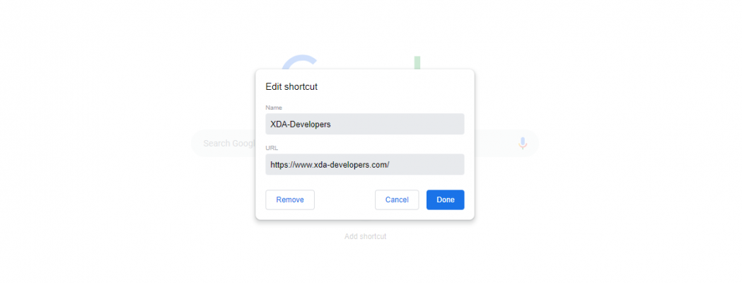 Google Chrome New Tab Page Shortcuts
