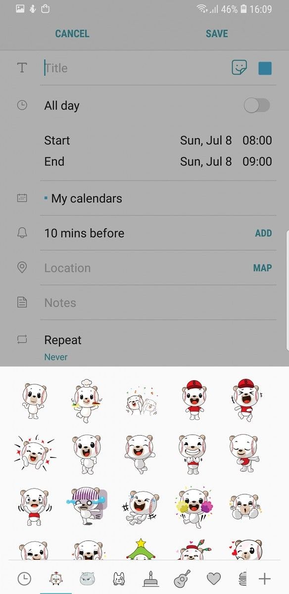 Samsung Calendar update brings stickers to the Samsung Galaxy S8/Galaxy  Note 8