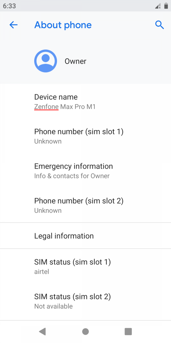 asus max pro android pie