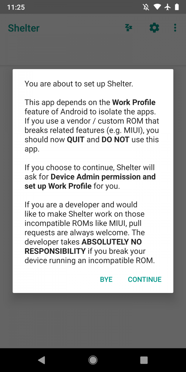 Shelter is an open source sandboxing app to isolate apps from your data