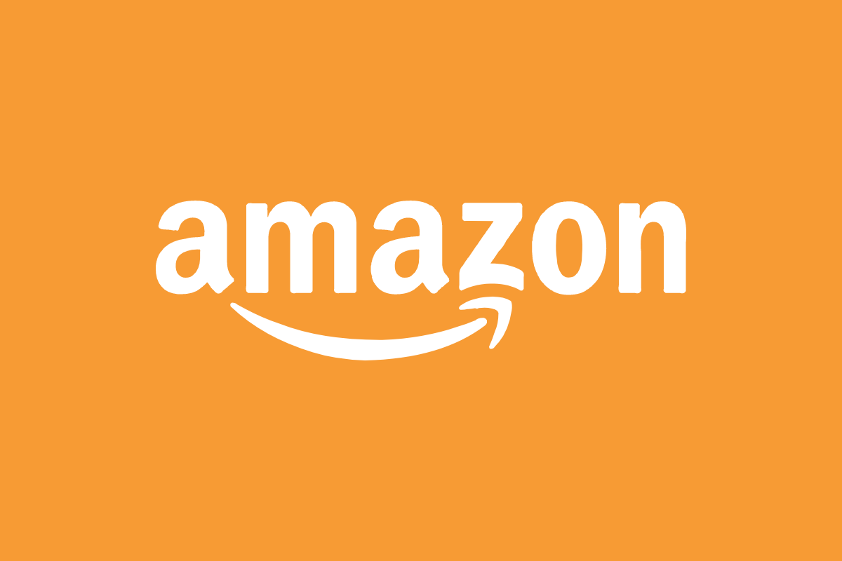 amazon logo on orange background