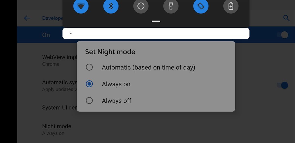 Android Pie on Google Pixel 3 brings automatic dark theme option
