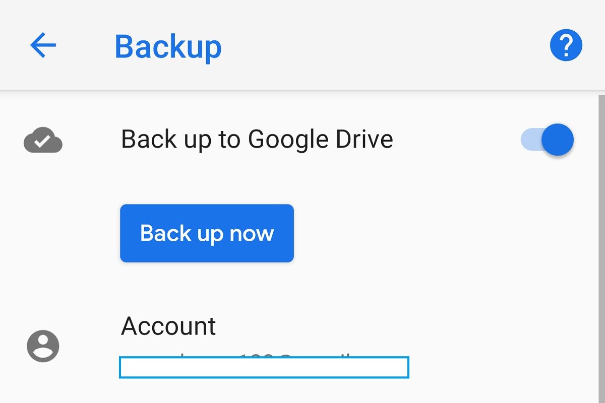 Android Pie manual Google Drive backup
