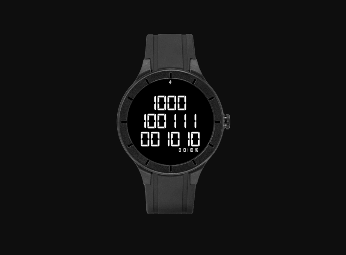 Binary Watch Face wear os smartwatch