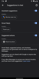 Messages Assistant settings