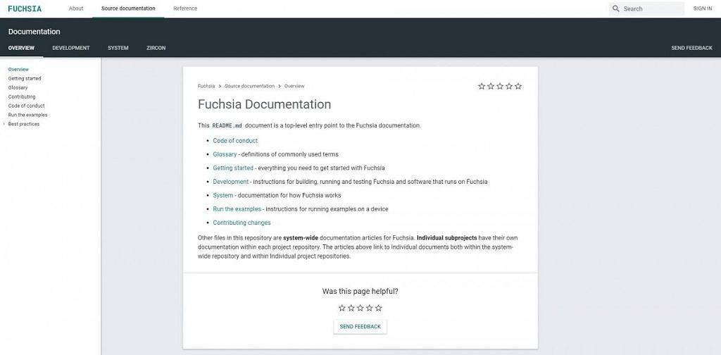 Fuchsia Dev Documentation Page