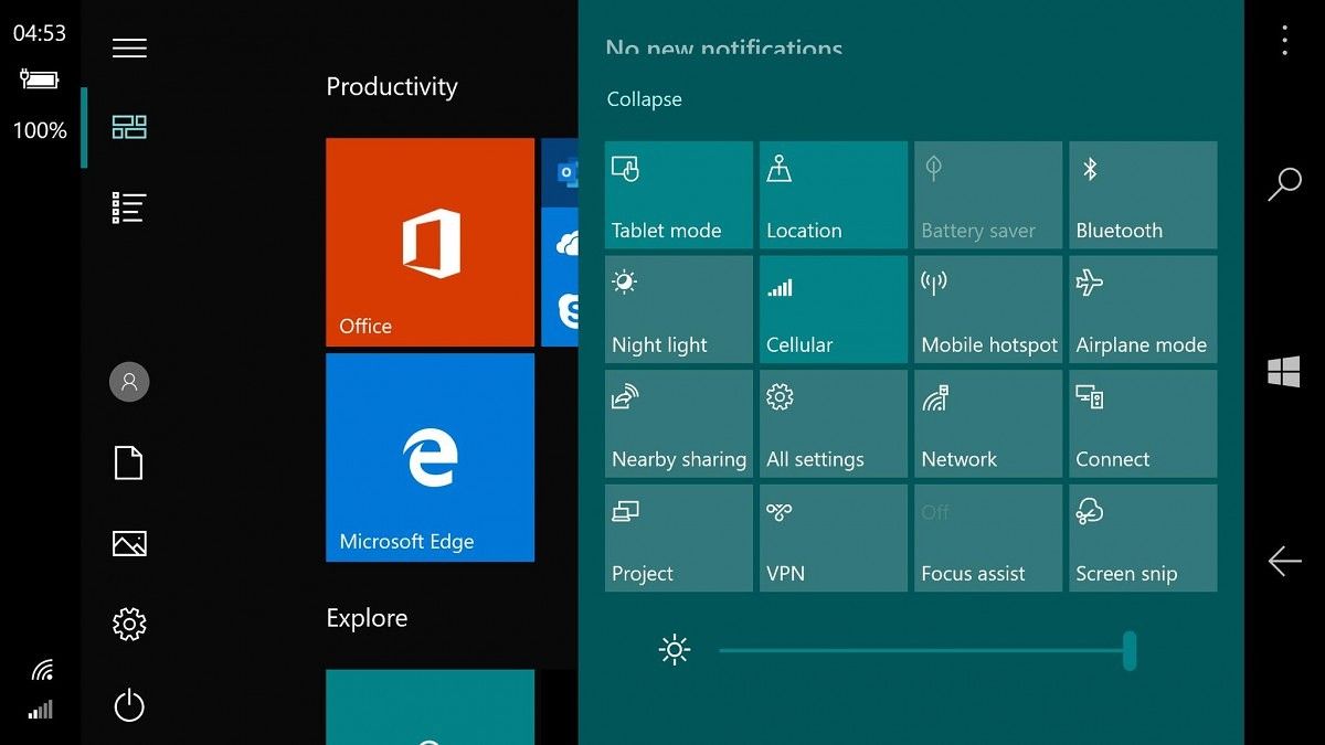 Windows 10 on ARM with Mobile Shell