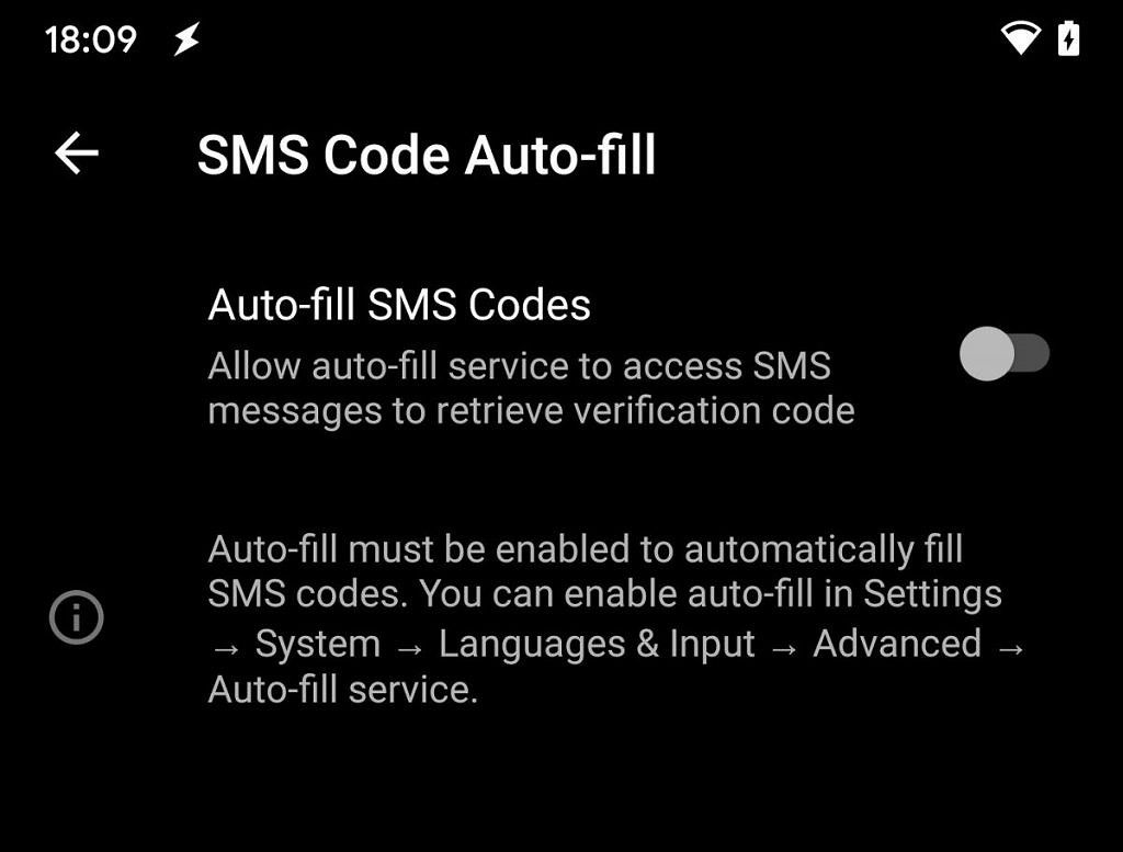 SMS Code Autofill Google Play Services
