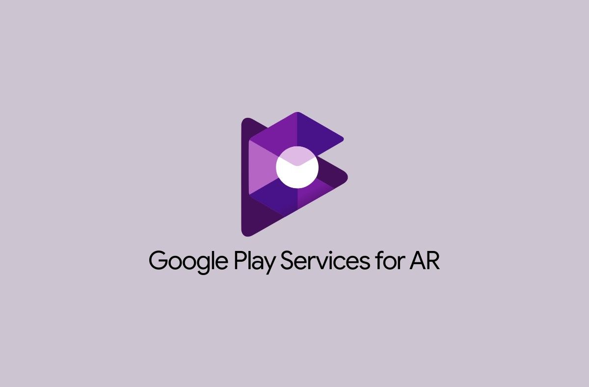 Google Play Services for AR logo on lilac background augmented reality