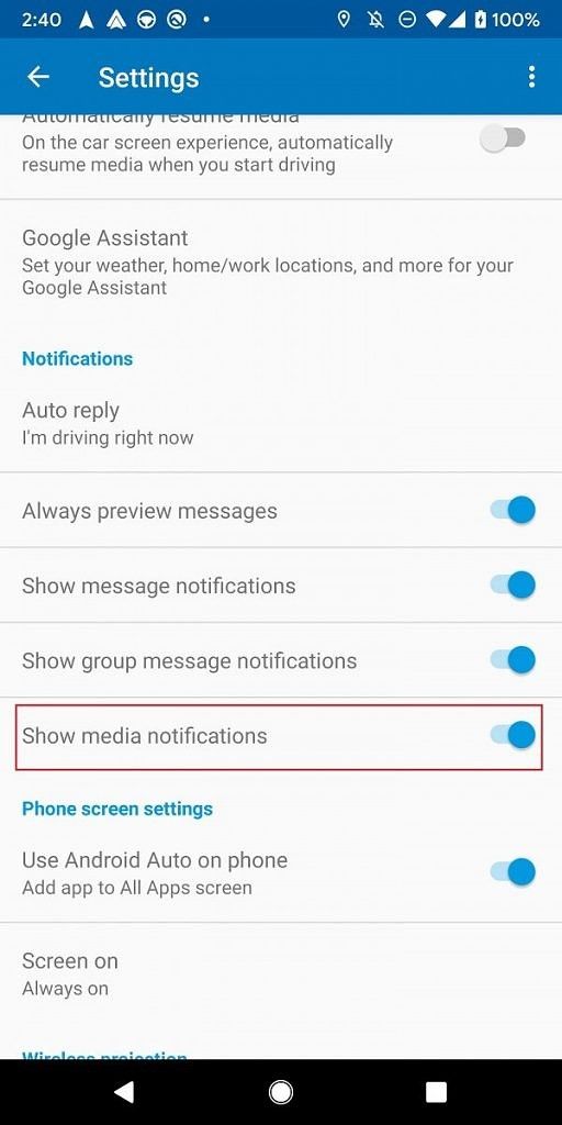 Android Auto adds media notifications toggle and app drawer customization