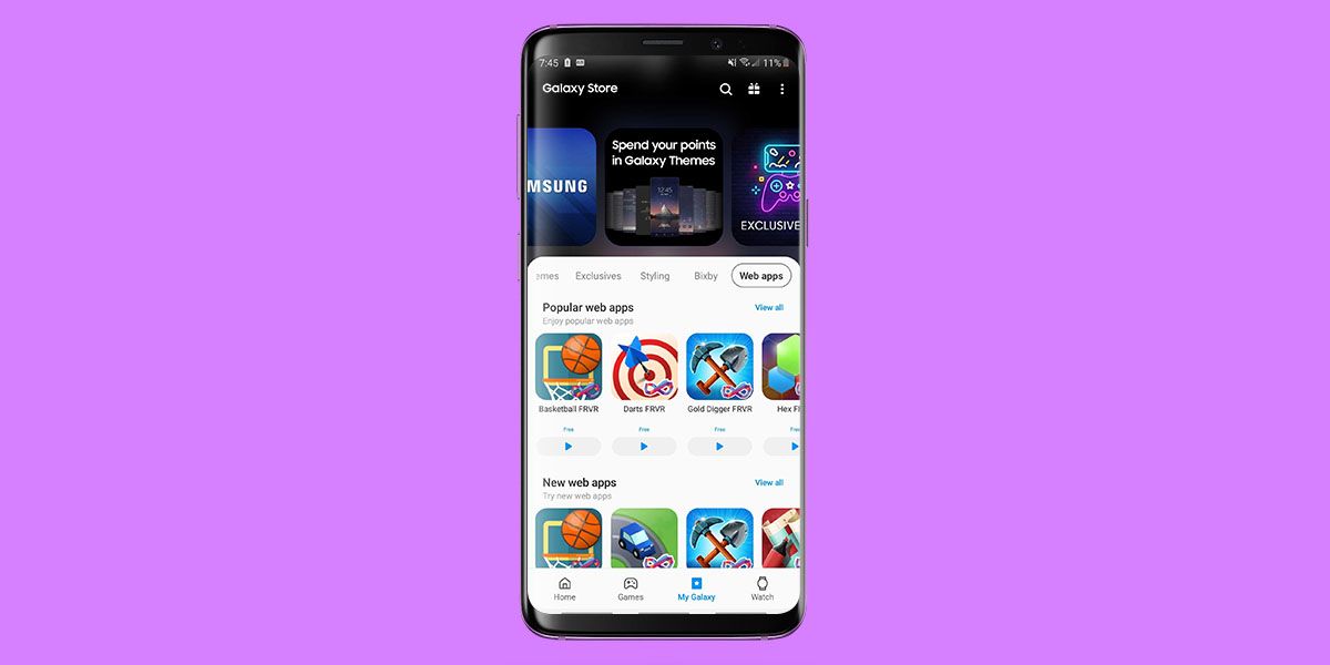 Samsung Galaxy Store Progressive Web Apps featured