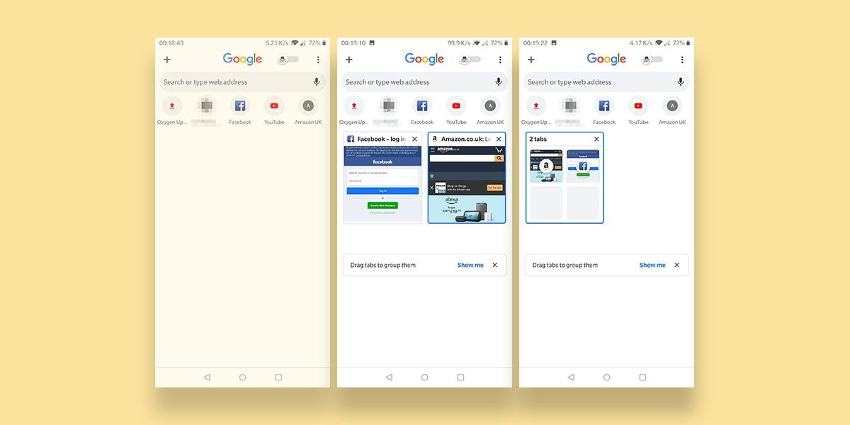 Google Chrome New Tab UI redesign
