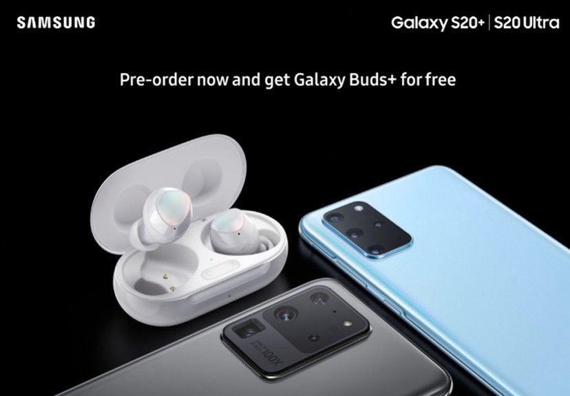 Samsung Galaxy S20+ and S20 Ultra Pre-order offer with free Galaxy Buds+