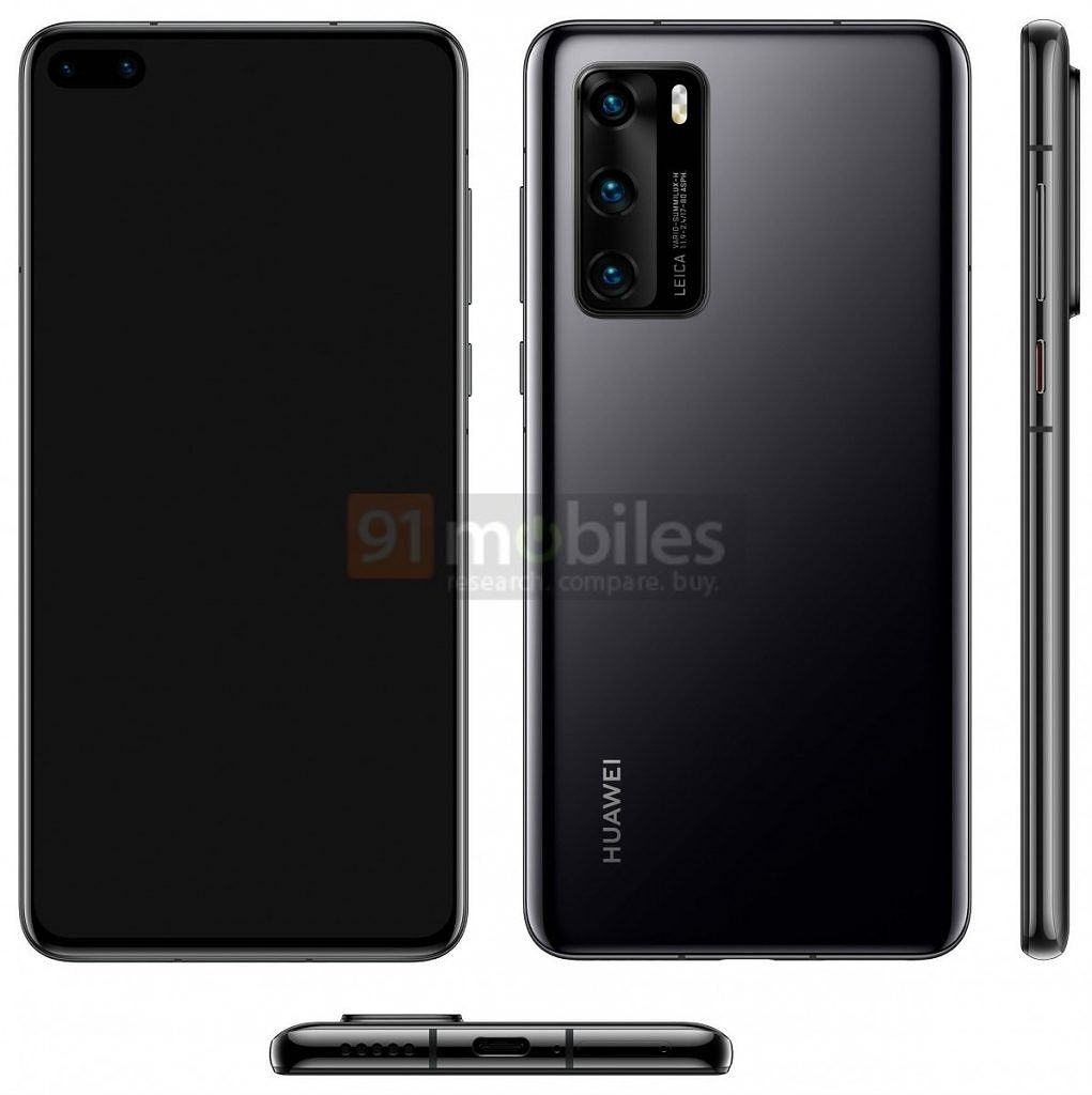 [Update: Colors] Huawei P40 leaked render shows off dual punch-hole ...