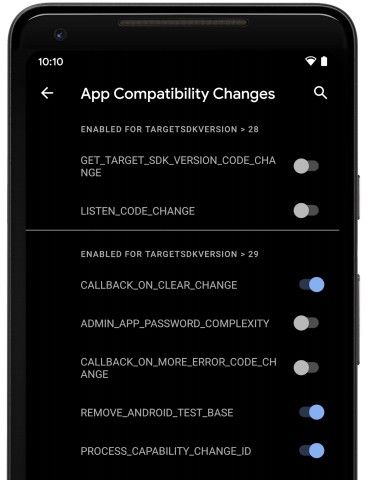 Android 11 Developer Preview App Compatibility Developer Option