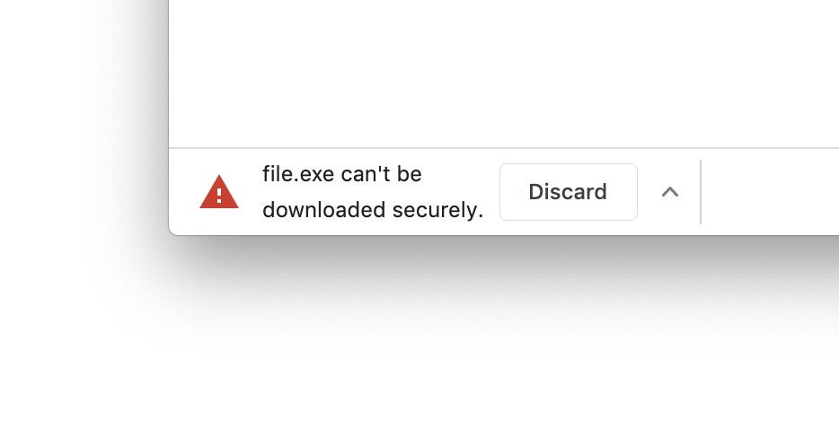 Google Chrome insecure downloads warning