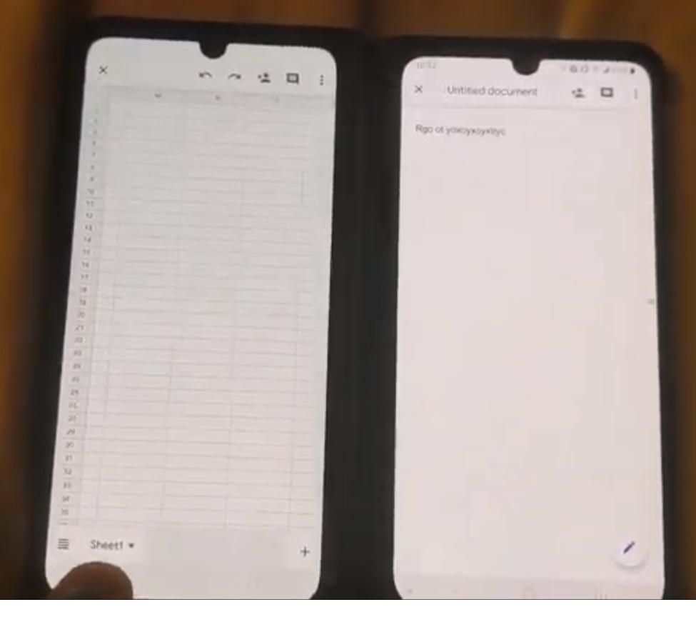 Microsoft Office's dual-screen support on LG phones