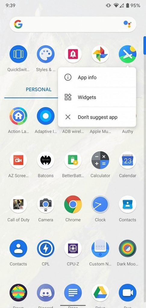 Pixel Launcher in Android 11 Hide App Suggestions