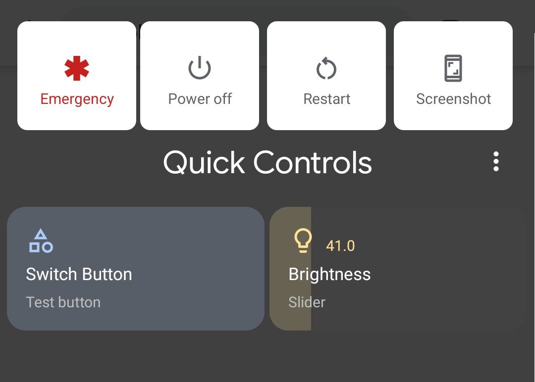 Android 11 Quick Controls API