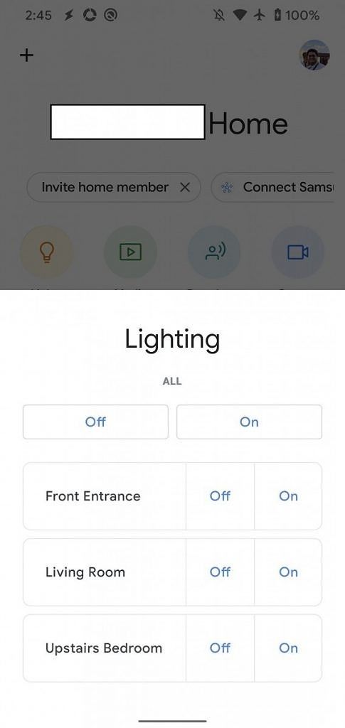 Google Home 2.19.1.18 Lighting shortcuts