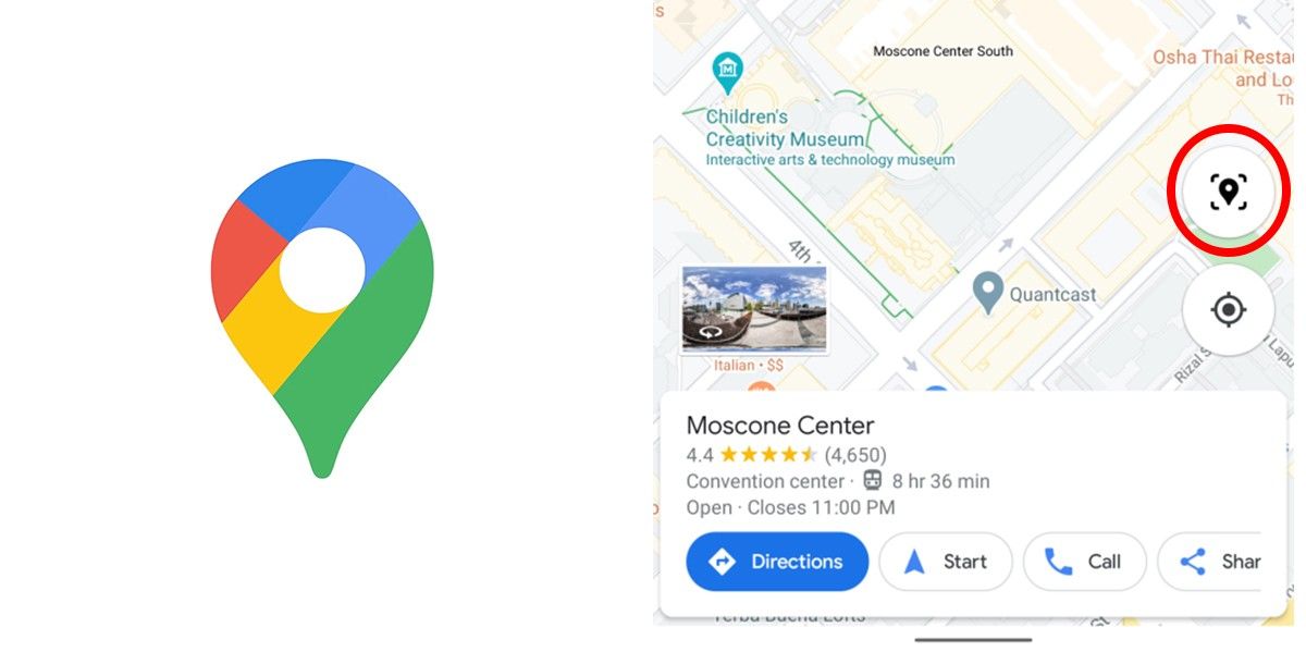 Google Maps Live View AR Navigation FAB