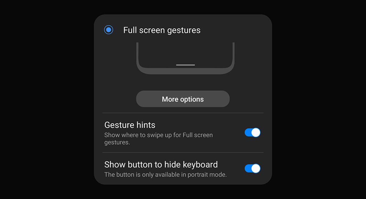 samsung android 10 navigation gestures