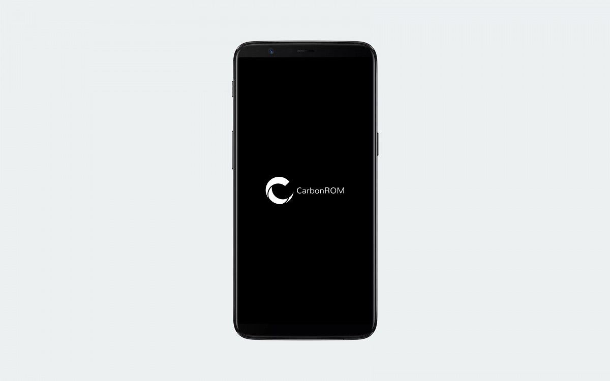 CarbonROM logo on a phone mockup
