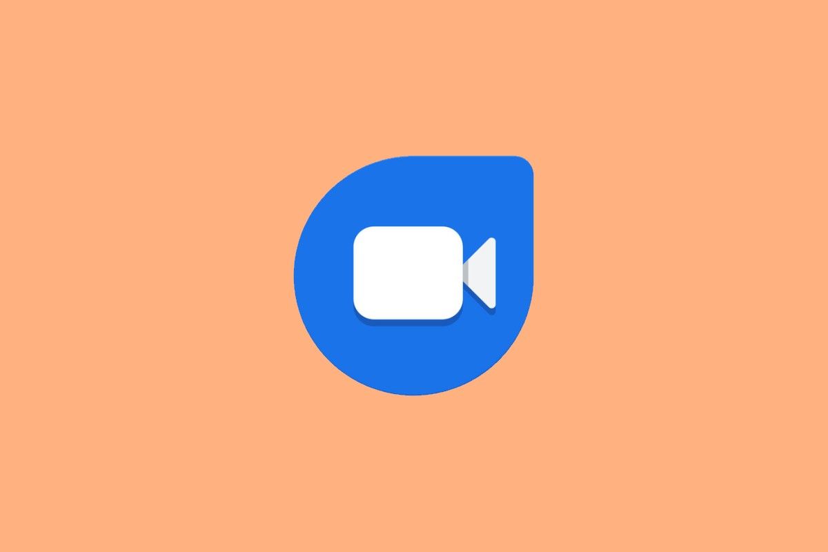 Google Duo app icon on orange background