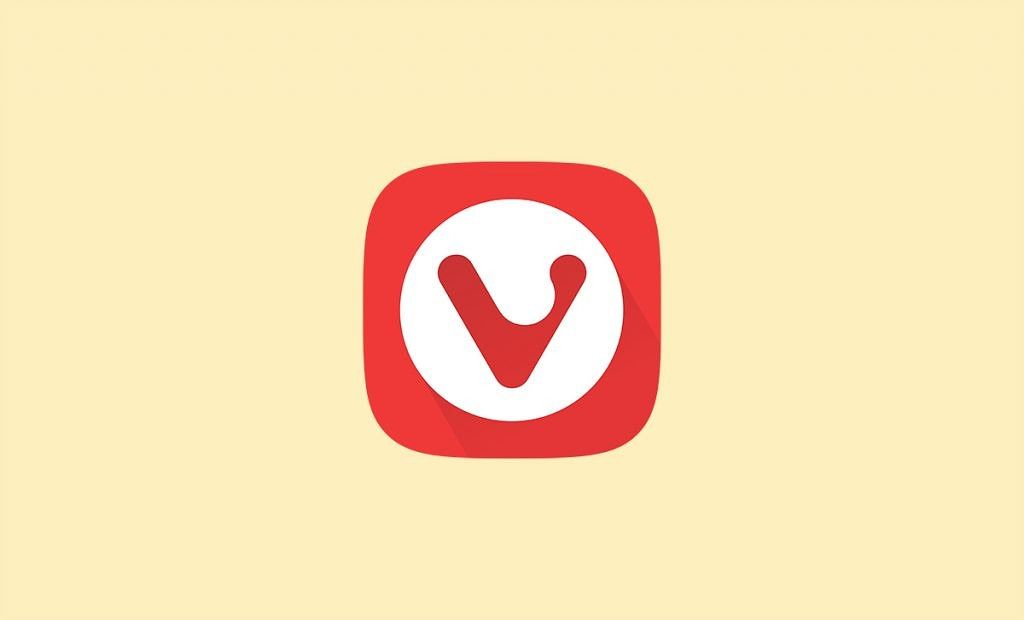 Vivaldi logo on yellow background