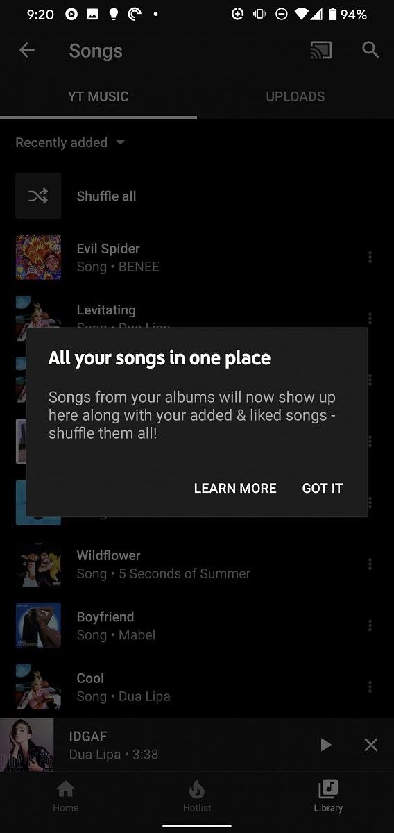 YouTube Music Library now works more like Google Play Music