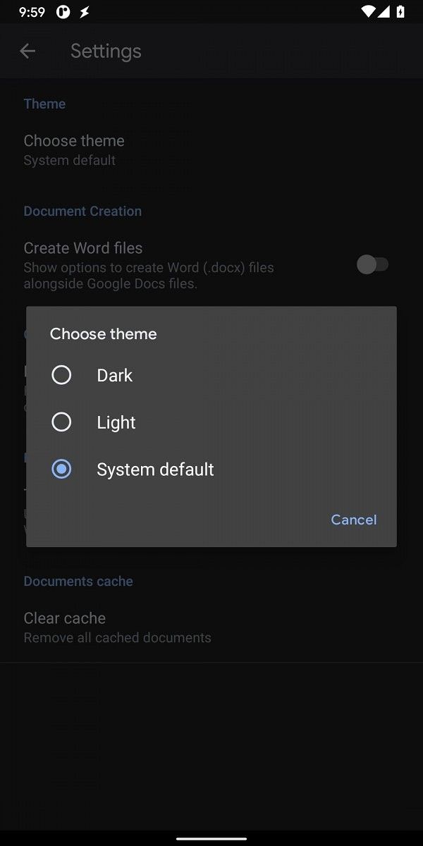 Google Docs, Sheets, and Slides are getting a dark theme on Android