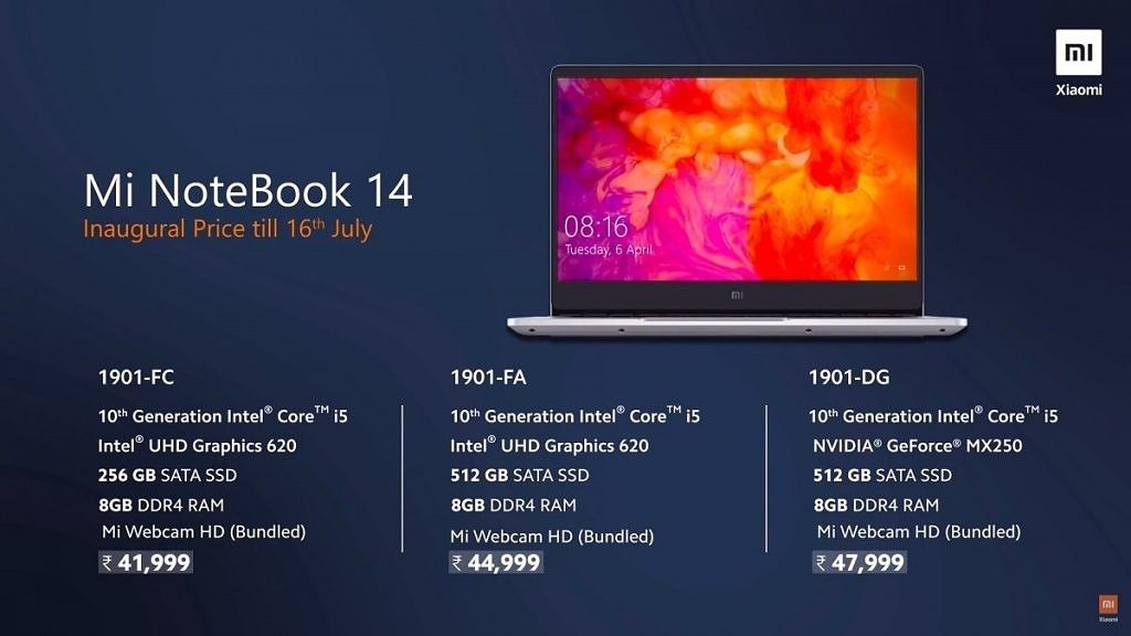 Xiaomi Mi Notebook 14 pricing