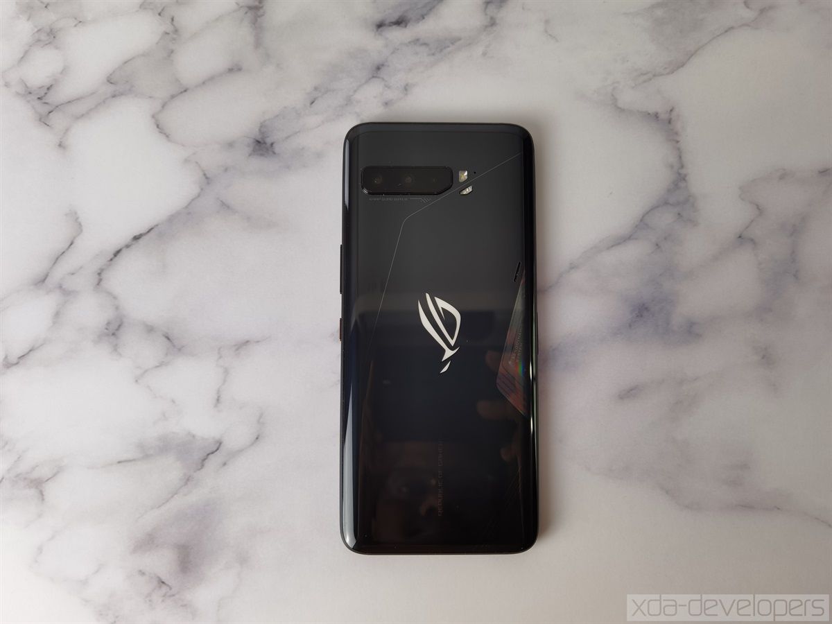ASUS ROG Phone 3 rear design on marble.